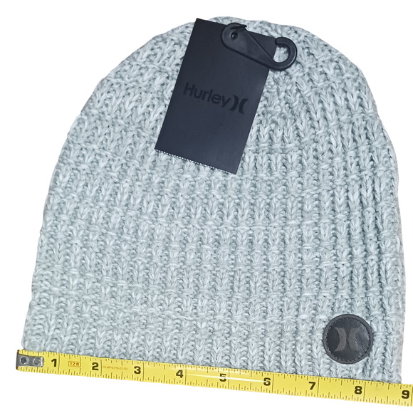 Hurley Prospect Beanie Light Gray Knit Winter Hat Unisex Adult OSFM Acrylic New - Picture 9 of 13